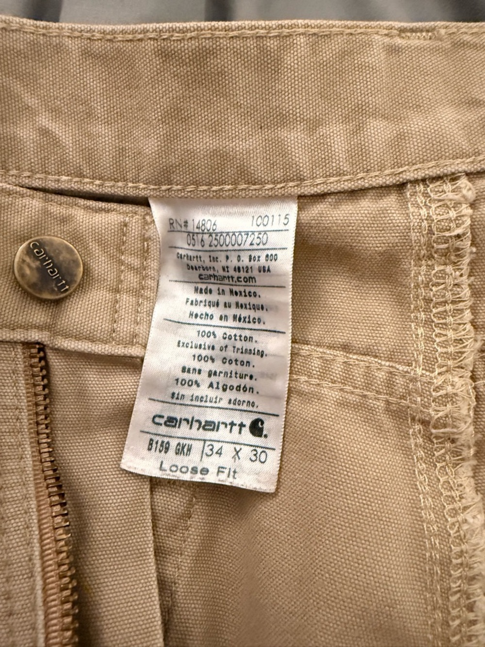Carhartt Loose Fit Cotton Pants - Khaki Tan
